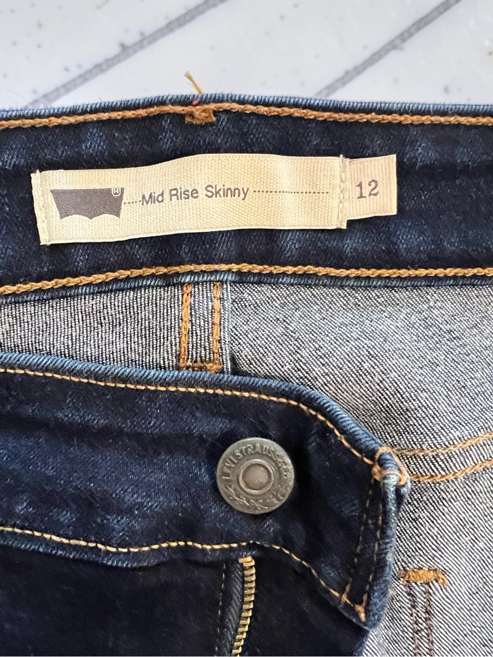 Levi's Indigo Denim Jeans with Gold Stitching